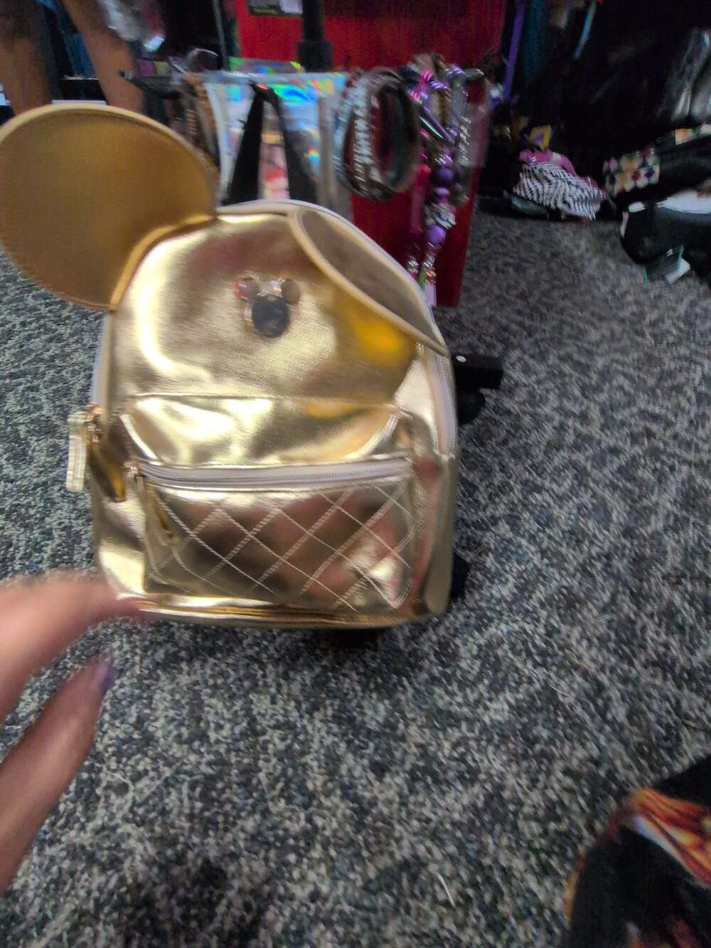 Disney Mickey Mouse Metallic Gold Mini Backpack with Ears